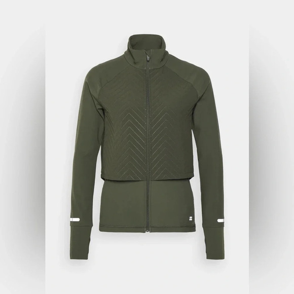 Sweaty Betty Fast Track Women’s Thermal Quilted Green Running Jacket Size Large - Picture 10 of 10